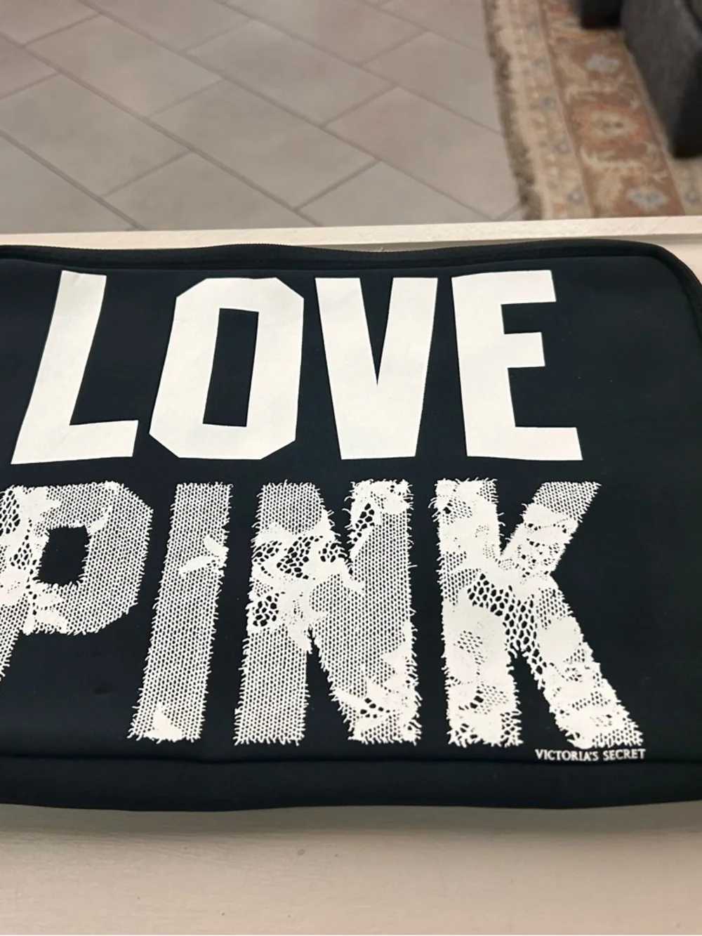 Victoria's Secret Black and White LOVE PINK Laptop Sleeve